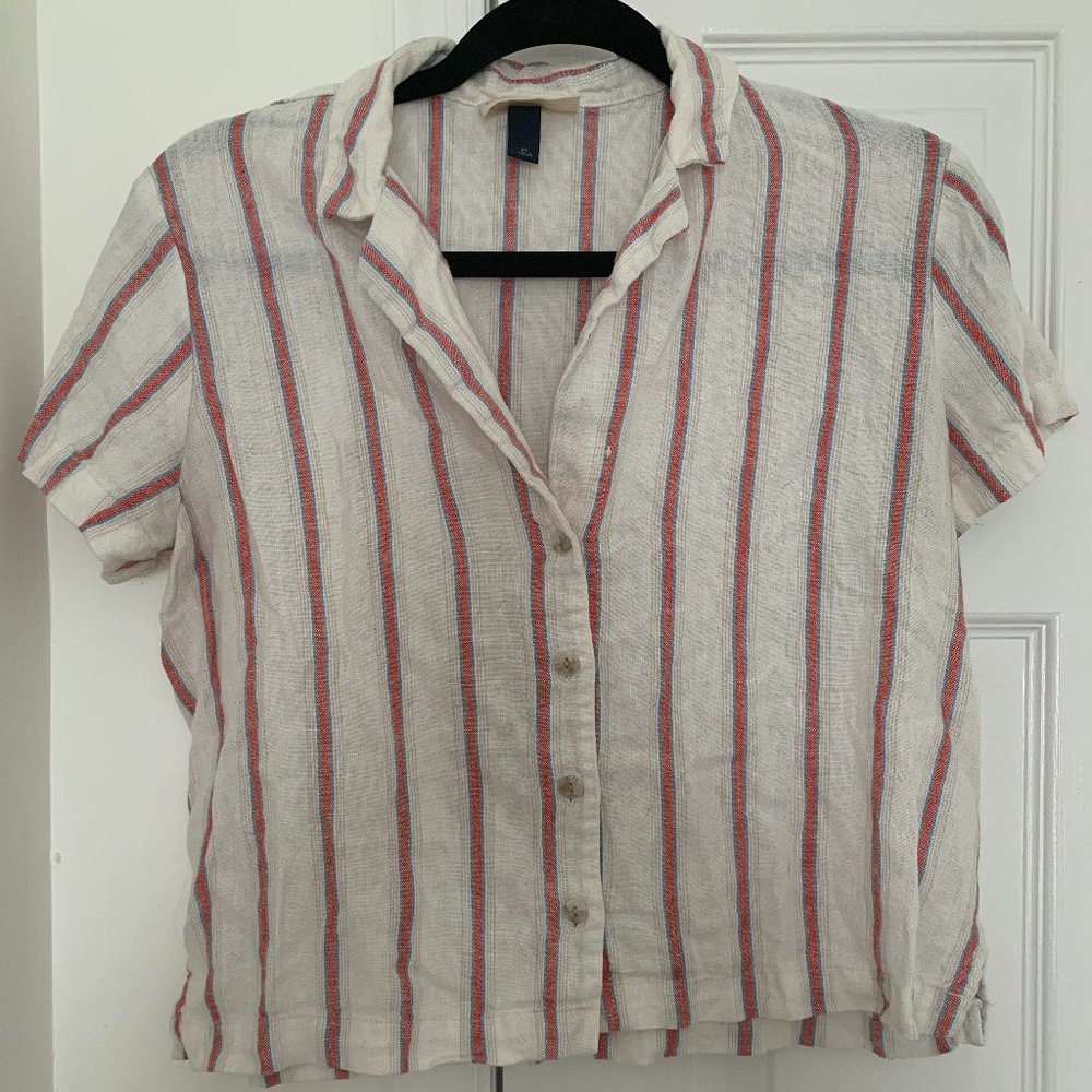 Target Striped Camp Collar Shirt